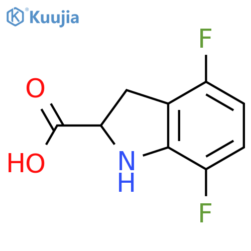 4,7-difluoro-2,3-dihydro-1H-indole-2-carboxylic acid structure