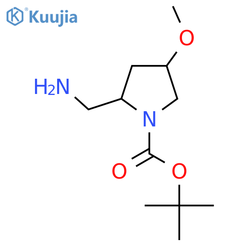 Tert-butyl 2-(aminomethyl)-4-methoxypyrrolidine-1-carboxylate structure