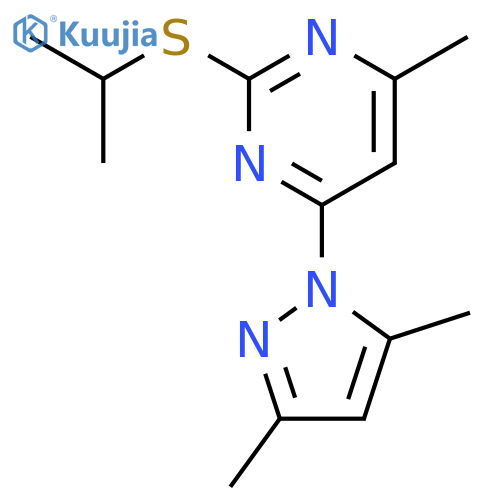 Pyrimidine,4-(3,5-dimethyl-1H-pyrazol-1-yl)-6-methyl-2-[(1-methylethyl)thio]- structure