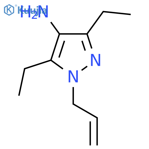 3,5-diethyl-1-(prop-2-en-1-yl)-1H-pyrazol-4-amine structure