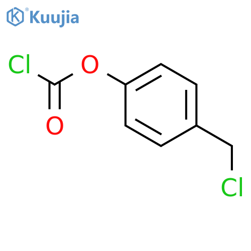 Carbonochloridic acid, 4-(chloromethyl)phenyl ester structure