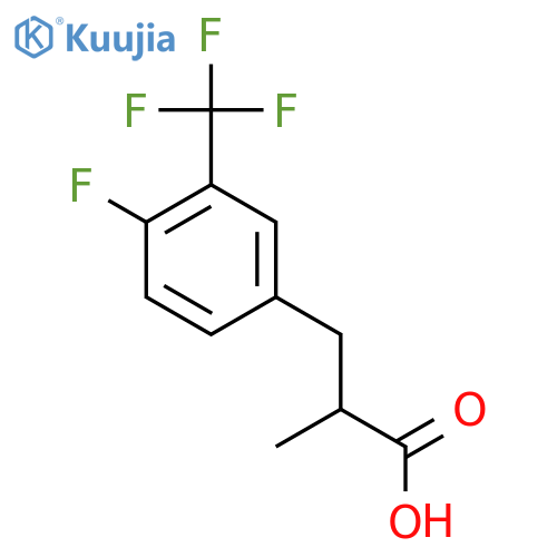 3-4-fluoro-3-(trifluoromethyl)phenyl-2-methylpropanoic acid structure