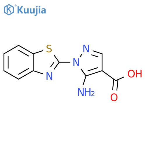 5-amino-1-(1,3-benzothiazol-2-yl)-1H-pyrazole-4-carboxylic acid structure