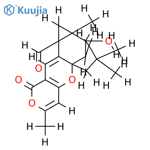 7,8,8a,9,9a,10-Hexahydro-9-hydroxy-3,7,7,9a-tetramethyl-1H-cyclopenta[i]cyclopropa[f]pyrano[4,3-b][1]-benzopyran-10a(6H)-carboxyaldehyde structure