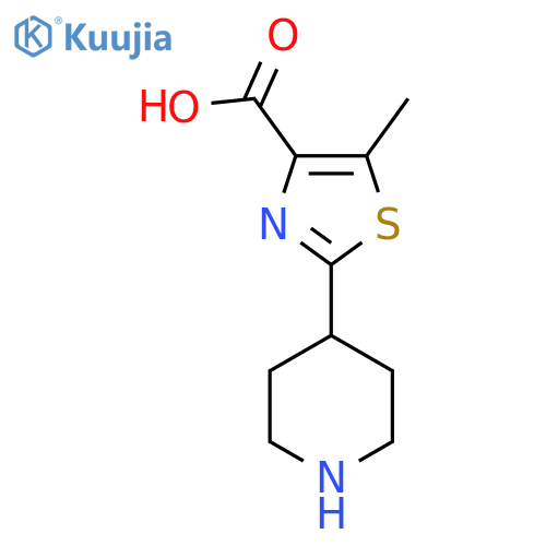 5-Methyl-2-(piperidin-4-yl)-1,3-thiazole-4-carboxylic acid structure