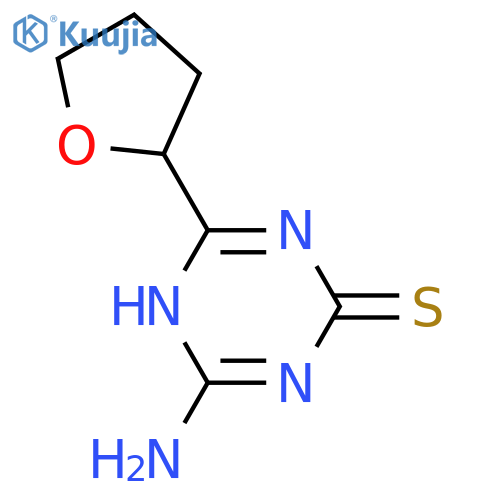 1,3,5-Triazine-2(1H)-thione, 6-amino-4-(tetrahydro-2-furanyl)- structure