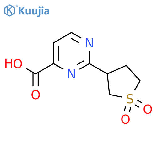 2-(1,1-Dioxo-1lambda6-thiolan-3-yl)pyrimidine-4-carboxylic acid structure