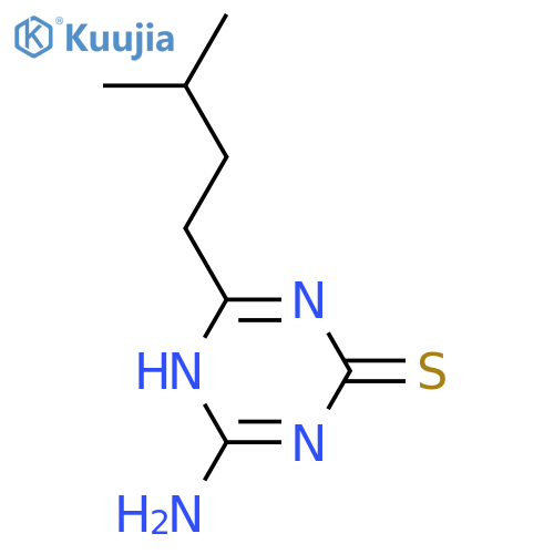 1,3,5-Triazine-2(1H)-thione, 6-amino-4-(3-methylbutyl)- structure
