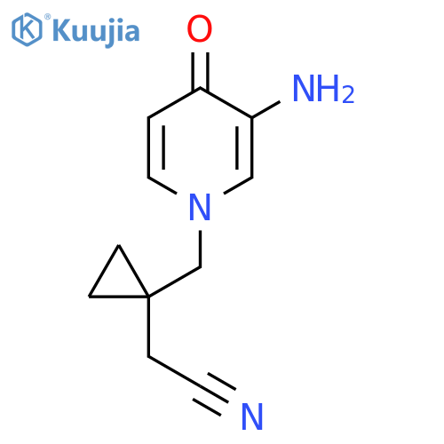 2-{1-(3-amino-4-oxo-1,4-dihydropyridin-1-yl)methylcyclopropyl}acetonitrile structure