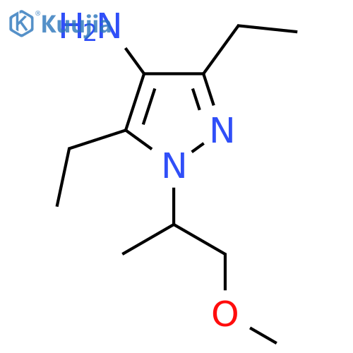 3,5-diethyl-1-(1-methoxypropan-2-yl)-1H-pyrazol-4-amine structure