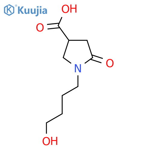 1-(4-Hydroxybutyl)-5-oxopyrrolidine-3-carboxylic acid structure