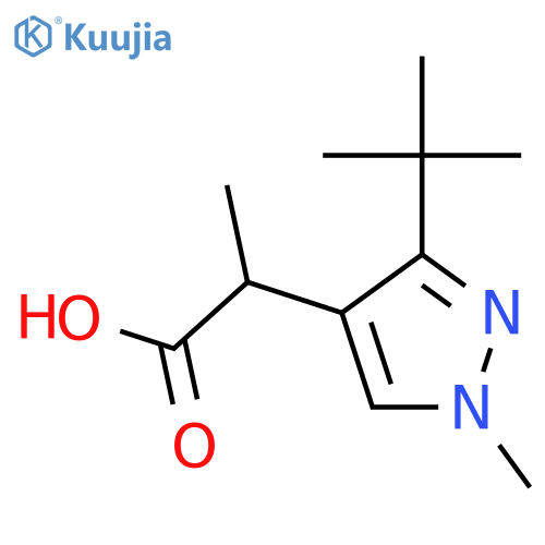 2-(3-tert-butyl-1-methyl-1H-pyrazol-4-yl)propanoic acid structure