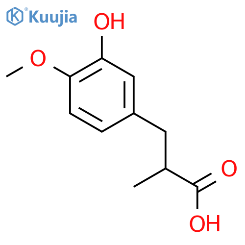 3-(3-hydroxy-4-methoxyphenyl)-2-methylpropanoic acid structure