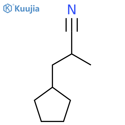 3-cyclopentyl-2-methylpropanenitrile structure