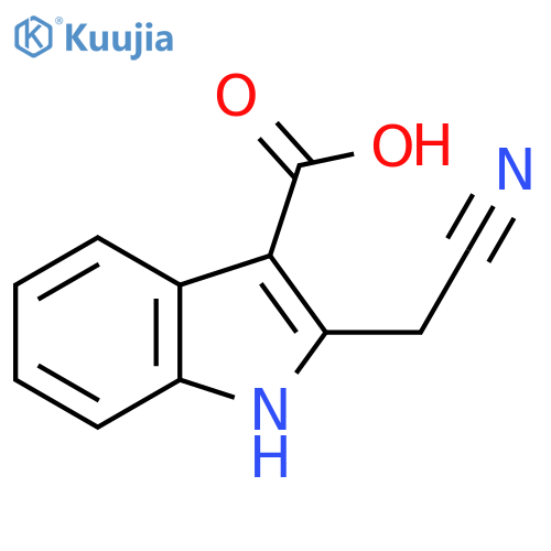 2-(cyanomethyl)-1H-indole-3-carboxylic acid structure