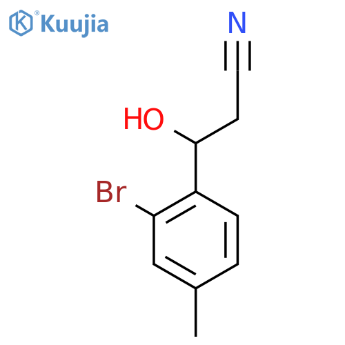 3-(2-bromo-4-methylphenyl)-3-hydroxypropanenitrile structure