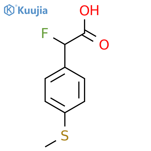 2-fluoro-2-4-(methylsulfanyl)phenylacetic acid structure