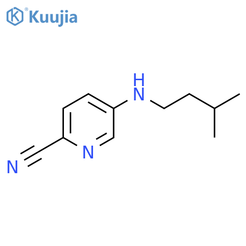 5-(3-methylbutyl)aminopyridine-2-carbonitrile structure