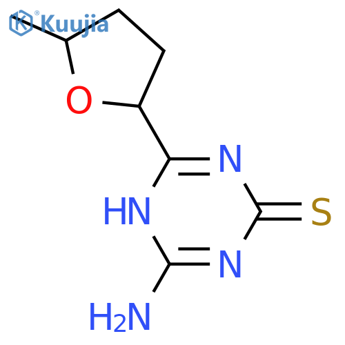 1,3,5-Triazine-2(1H)-thione, 6-amino-4-(tetrahydro-5-methyl-2-furanyl)-  structure
