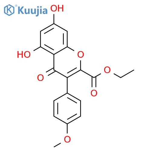ethyl 5,7-dihydroxy-3-(4-methoxyphenyl)-4-oxo-4H-chromene-2-carboxylate structure