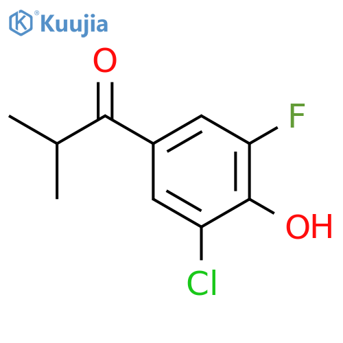 1-(3-chloro-5-fluoro-4-hydroxyphenyl)-2-methylpropan-1-one structure
