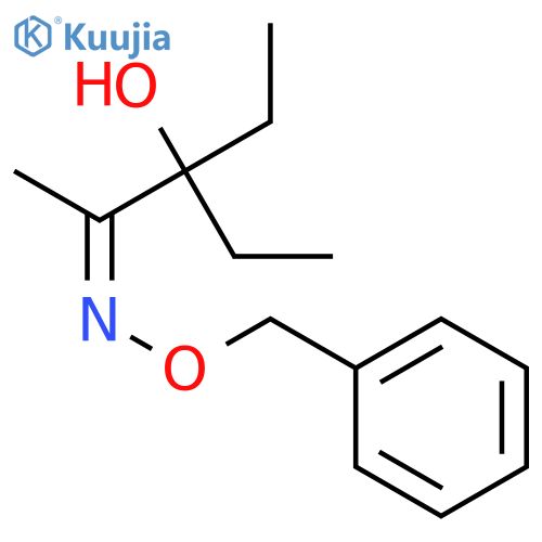 2-Pentanone,3-ethyl-3-hydroxy-, O-(phenylmethyl)oxime structure