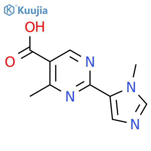 4-Methyl-2-(3-methylimidazol-4-yl)pyrimidine-5-carboxylic acid structure