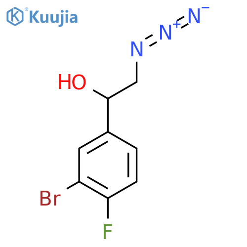 2-azido-1-(3-bromo-4-fluorophenyl)ethan-1-ol structure