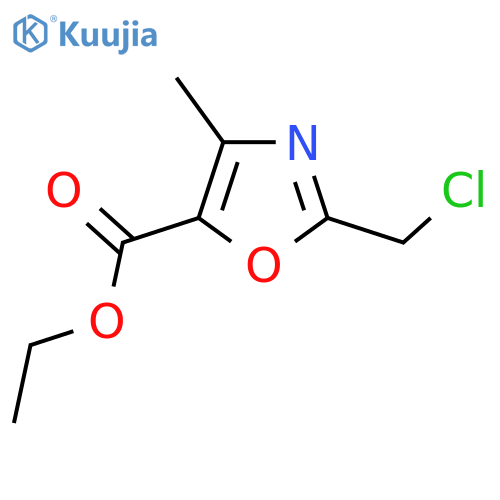 Ethyl 2-(chloromethyl)-4-methyl-1,3-oxazole-5-carboxylate structure