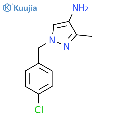 1-(4-chlorophenyl)methyl-3-methyl-1H-pyrazol-4-amine structure