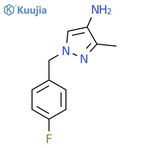 1-(4-fluorophenyl)methyl-3-methyl-1H-pyrazol-4-amine structure
