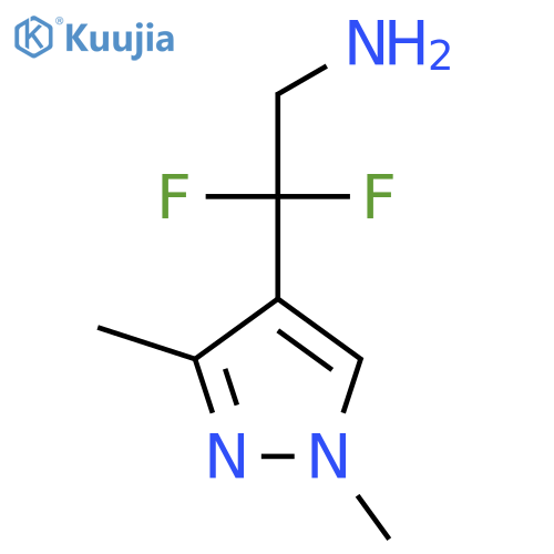 2-(1,3-dimethyl-1H-pyrazol-4-yl)-2,2-difluoroethan-1-amine structure