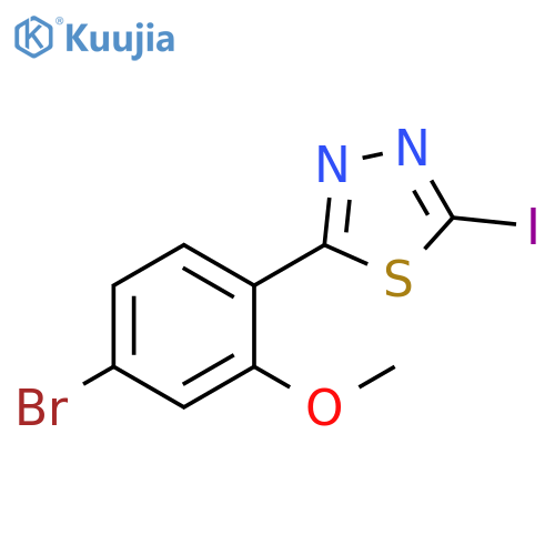 2-(4-bromo-2-methoxyphenyl)-5-iodo-1,3,4-thiadiazole structure