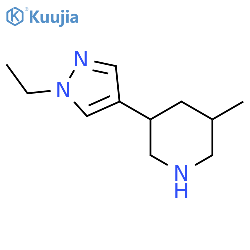 3-(1-ethyl-1H-pyrazol-4-yl)-5-methylpiperidine structure