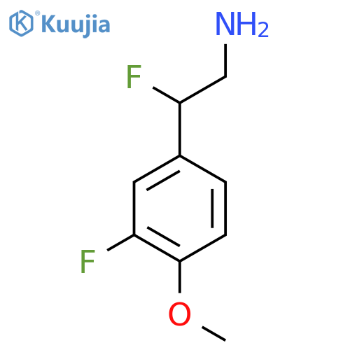 2-fluoro-2-(3-fluoro-4-methoxyphenyl)ethan-1-amine structure