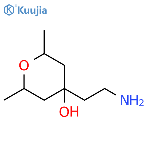 2H-Pyran-4-ol, 4-(2-aminoethyl)tetrahydro-2,6-dimethyl- structure