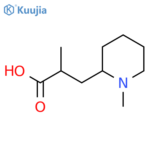 2-methyl-3-(1-methylpiperidin-2-yl)propanoic acid structure