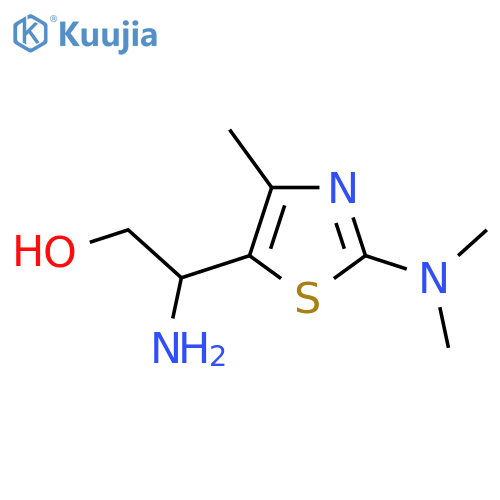 2-amino-2-2-(dimethylamino)-4-methyl-1,3-thiazol-5-ylethan-1-ol structure