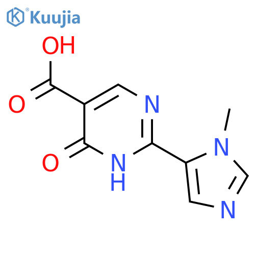 2-(3-methylimidazol-4-yl)-6-oxo-1H-pyrimidine-5-carboxylic acid structure