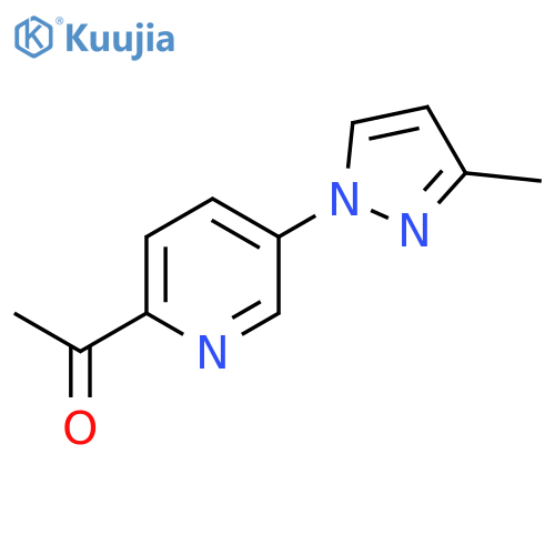 1-5-(3-methyl-1H-pyrazol-1-yl)pyridin-2-ylethan-1-one structure