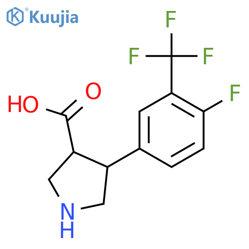4-4-fluoro-3-(trifluoromethyl)phenylpyrrolidine-3-carboxylic acid structure