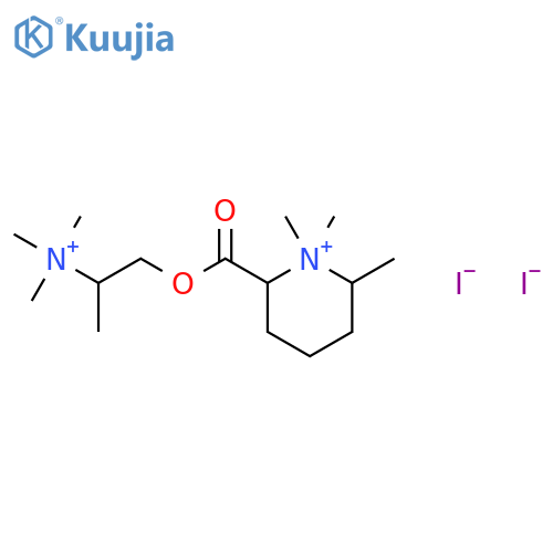 Piperidinium,1,1,2-trimethyl-6-[[2-(trimethylammonio)propoxy]carbonyl]-, iodide (1:2) structure