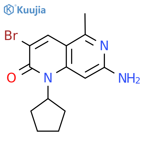 7-Amino-3-bromo-1-cyclopentyl-5-methyl-1,6-naphthyridin-2(1H)-one structure