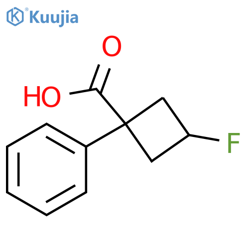 3-fluoro-1-phenylcyclobutane-1-carboxylic acid structure