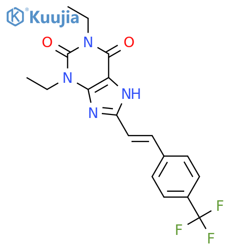 1H-Purine-2,6-dione,1,3-diethyl-3,7-dihydro-8-[2-[4-(trifluoromethyl)phenyl]ethenyl]-, (E)- (9CI) structure