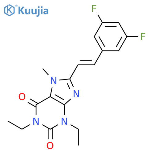 1H-Purine-2,6-dione,8-[2-(3,5-difluorophenyl)ethenyl]-1,3-diethyl-3,7-dihydro-7-methyl-, (E)- (9CI) structure