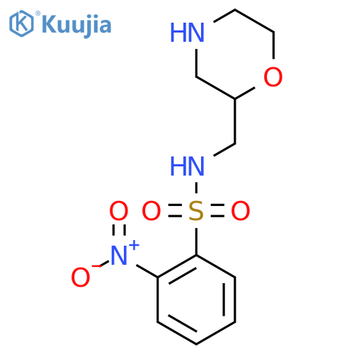 N-(morpholin-2-yl)methyl-2-nitrobenzene-1-sulfonamide structure