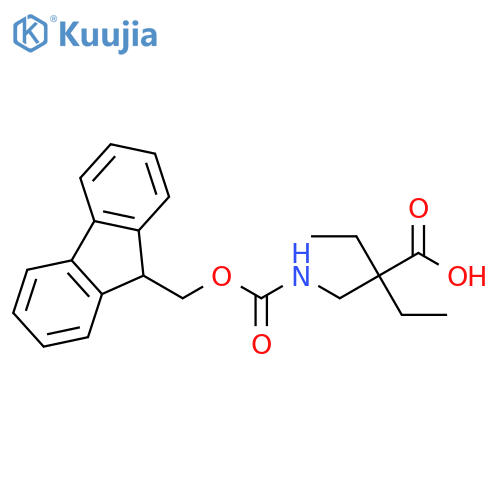 2-ethyl-2-({(9H-fluoren-9-yl)methoxycarbonyl}amino)methylbutanoic acid structure