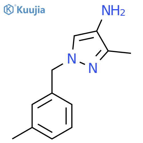 3-methyl-1-(3-methylphenyl)methyl-1H-pyrazol-4-amine structure