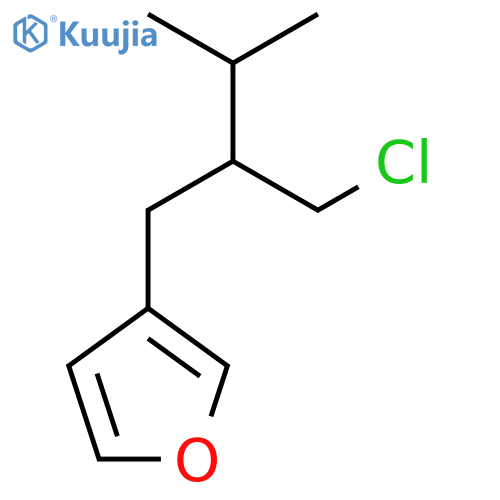 3-[2-(Chloromethyl)-3-methylbutyl]furan structure